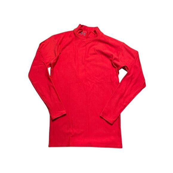 UNDER ARMOUR Coldgear Mock Neck Long Sleeve Shirt Red Size Large - Picture 1 of 5